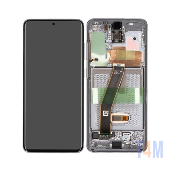 Touch+Display with Frame Samsung Galaxy S20/SM-G980/S20 5G/SM-G981 6.2" Service Pack (GH82-22131B/22123B) White